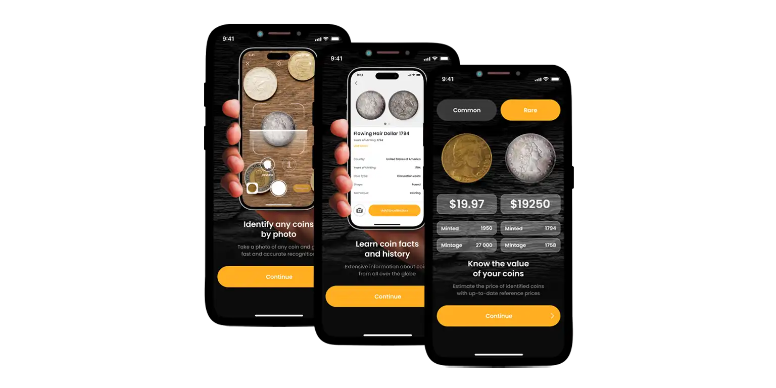 A screen from the Coin ID Scanner app.